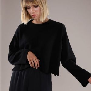 Grana cropped black cashmere sweater